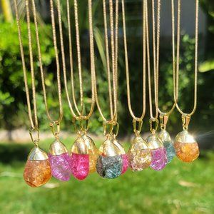 Quartz Crackle Crystal Pendants